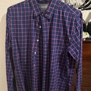 Bonobos Dark Blue and Pink Checkered Shirt